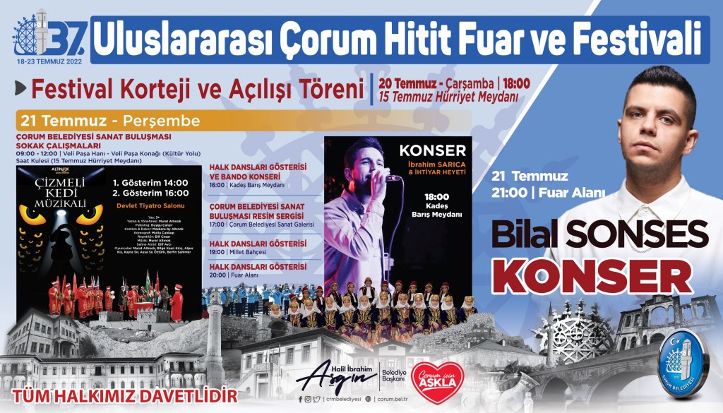 37. Uluslararası Çorum Hitit Fuar ve Festivalinde 1. Gün
