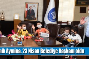 Minik Aymina, 23 Nisan Belediye Başkanı oldu
