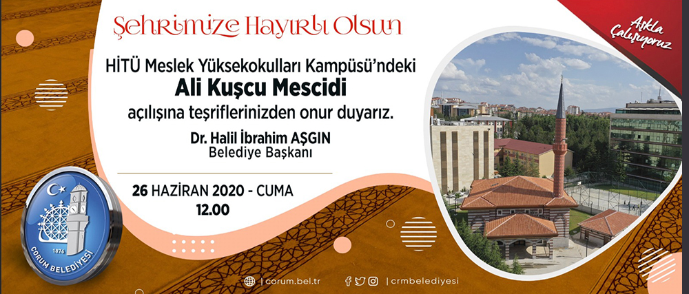 Belediyemiz, Ali Kuşcu Mescidini ibadete açıyor