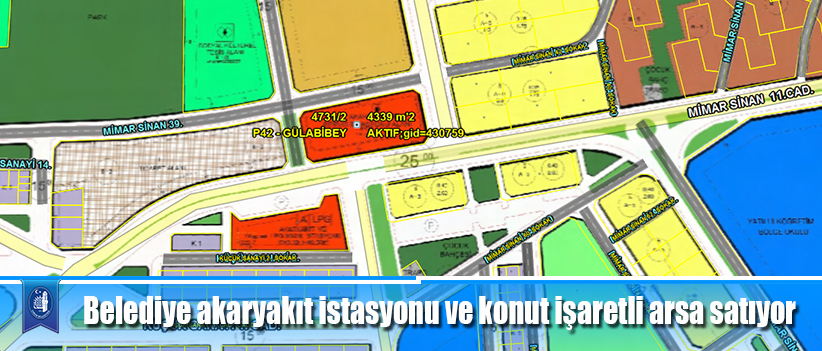 Belediye akaryakıt istasyonu ve konut işaretli arsa satıyor