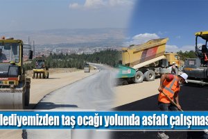 Belediyemiz’den taş ocağı yolunda asfalt çalışması