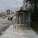 Ata Caddesi ve Cemilbey Caddesi virüse karşı yıkandı