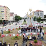 Binevler Kavşağındaki Ay-Yıldız anıtı törenle açıldı