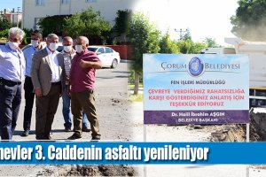 Binevler 3. Caddenin asfaltı yenileniyor