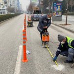 Gazi Caddesine bisiklet yolu yapıyoruz