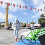 ÇORBİS bisikletleri düzenli olarak dezenfekte ediliyor