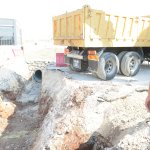 Muhsin Yazıcıoğlu Caddesinde yağmursuyu hattı çalışması