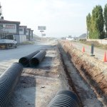 Muhsin Yazıcıoğlu Caddesinde yağmursuyu hattı çalışması