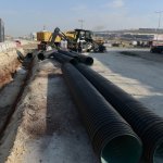 Muhsin Yazıcıoğlu Caddesinde yağmursuyu hattı çalışması