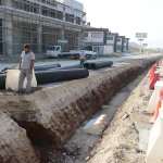 Muhsin Yazıcıoğlu Caddesinde yağmursuyu hattı çalışması