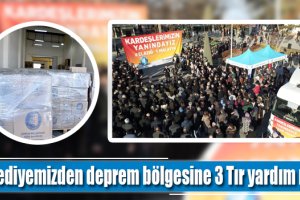 Belediyemizden deprem bölgesine 3 Tır yardım malzemesi