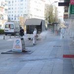 Ana caddelerde dezenfekte çalışmaları sürüyor