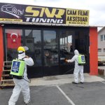 Ana caddelerde dezenfekte çalışmaları sürüyor