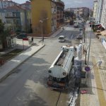 Ata Caddesi ve Cemilbey Caddesi virüse karşı yıkandı