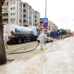 Ata Caddesi ve Cemilbey Caddesi virüse karşı yıkandı