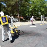 Sosyal alanlar dezenfekte ediliyor