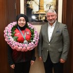 Şampiyon sporcudan Başkan Aşgın’a Ziyaret