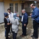 Başkan afet mağdurlarını ziyaret etti