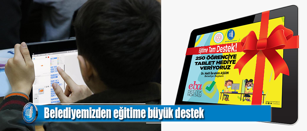 Belediyemiz 250 öğrenciye 250 tablet dağıtacak