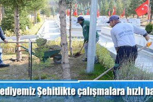 Belediyemiz Şehitlikte çalışmalara hızlı başladı