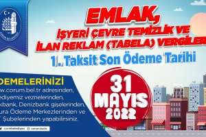 Emlak Vergisi 1. Taksit son ödeme tarihi 31 Mayıs