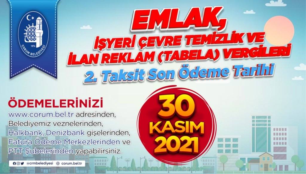EMLAK VERGİSİNDE SON GÜN 30 KASIM