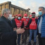 Başkan Aşgın, eylem yapan işçileri ziyaret etti