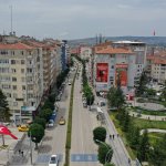 Gazi Caddesinde paylaşımlı bisiklet yolu uygulaması