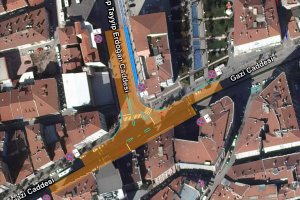 Gazi Caddesi’nden RTE Caddesi’ne kavşak