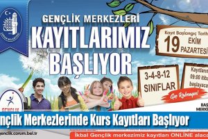 Gençlik Merkezlerinde Kurs Kayıtları Başlıyor