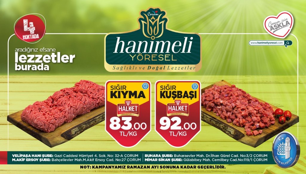 HalkEt’ten vatandaşa ramazan ayı boyunca ucuz et