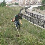 Çim biçme çalışmaları aralıksız devam ediyor