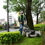 Çim biçme çalışmaları aralıksız devam ediyor