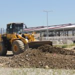 Mezbaha'nın etrafında dolgu çalışması devam ediyor