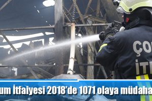 Çorum İtfaiyesi 2018’de 1071 olaya müdahale etti