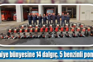İtfaiye bünyesine 14 dalgıç, 5 benzinli pompa