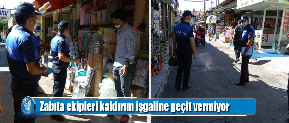 Zabıta ekipleri kaldırım işgaline geçit vermiyor