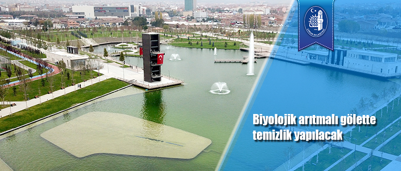 Biyolojik arıtmalı gölette temizlik yapılacak