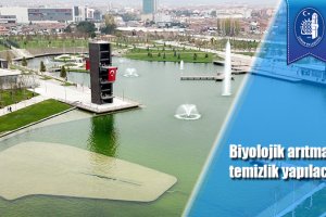 Biyolojik arıtmalı gölette temizlik yapılacak