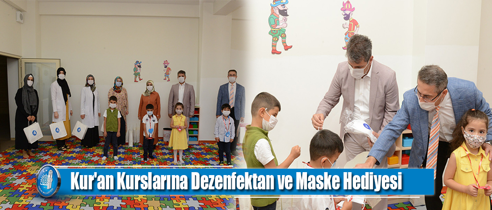 Belediyemizden Kur'an Kurslarına Dezenfektan ve Maske Hediyesi