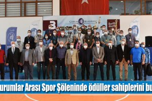 3.Kurumlar Arası Spor Şöleninde ödüller sahiplerini buldu