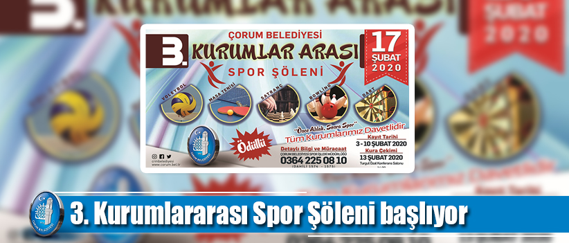 3. Kurumlararası Spor Şöleni başlıyor