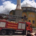 Yavru leyleğin imdadına itfaiye ekipleri koştu