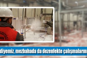 Belediyemiz, mezbahada da dezenfekte çalışmalarını tamamladı