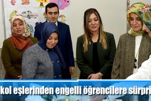 Protokol eşlerinden engelli öğrencilere sürpriz ziyaret