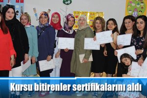 Kursu bitirenler sertifikalarını aldı