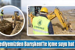 Belediyemizden Barışkent’te içme suyu hat çalışması