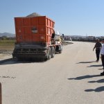 Erzurum Dede Caddesi'ne soğuk asfalt çalışması