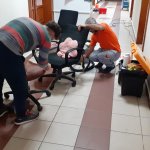 Belediye hizmet binasında yoğun temizlik çalışması