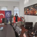 Belediye hizmet binasında yoğun temizlik çalışması